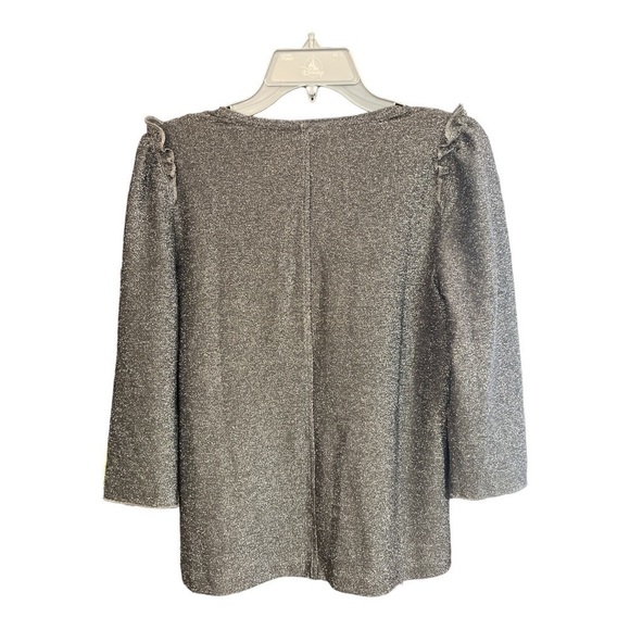 Ann Taylor Petite Ruffle Sleeve Shimmer Top Size Small - Picture 3 of 4